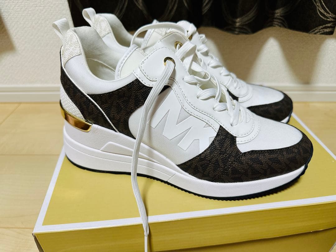 MICHAEL KORS ホワイト/ブラウン スニーカー US 8M