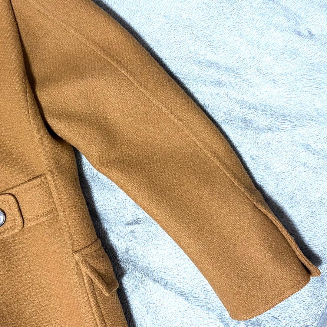 美品 ベルベスト ダブルチェスターコート キャメル ベージュ ウール ポロコート