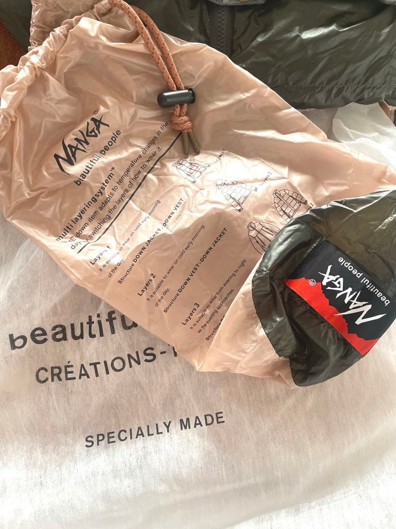 【新品】ビューティフルピープル×NANGA　リバーシブルダウンジャケット／ナンガ