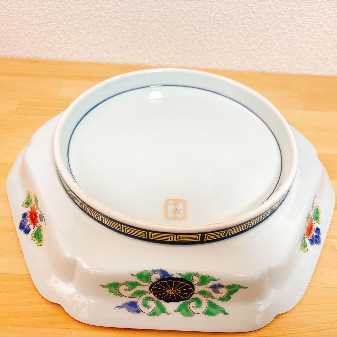 有田焼　幸楽窯　錦色絵山水尺盛皿　31cm