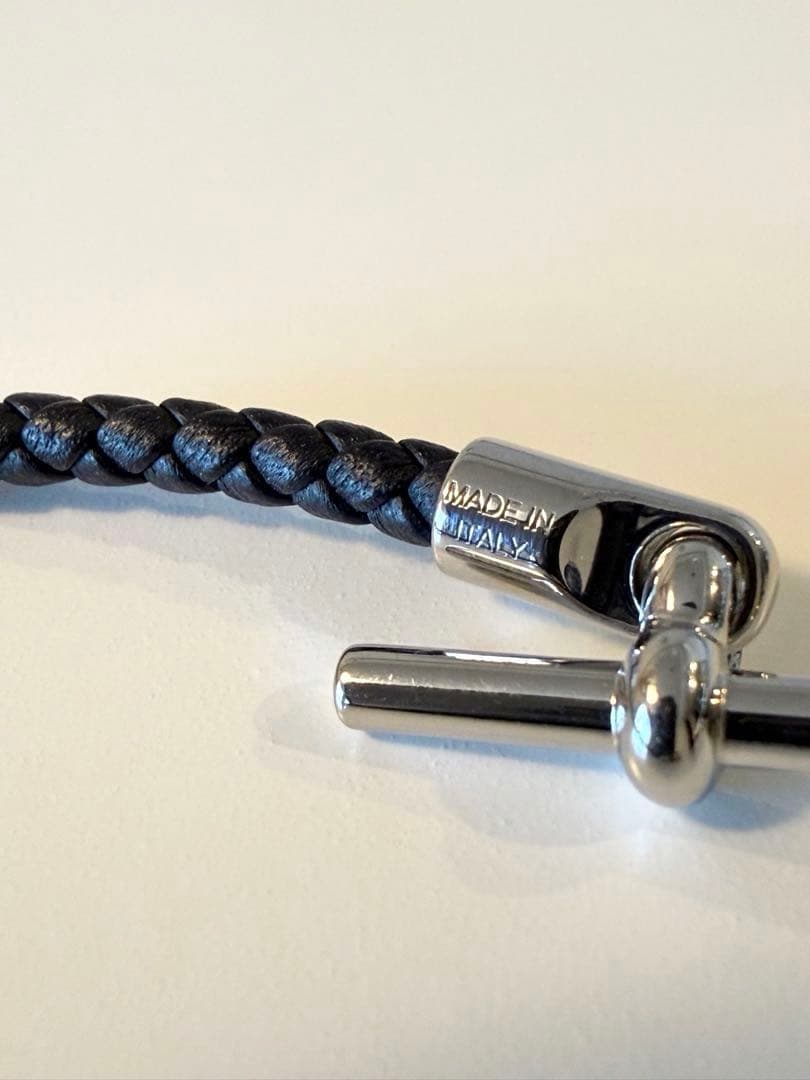 HERMES レザーブレスレット エトリエ　ブラック　T2