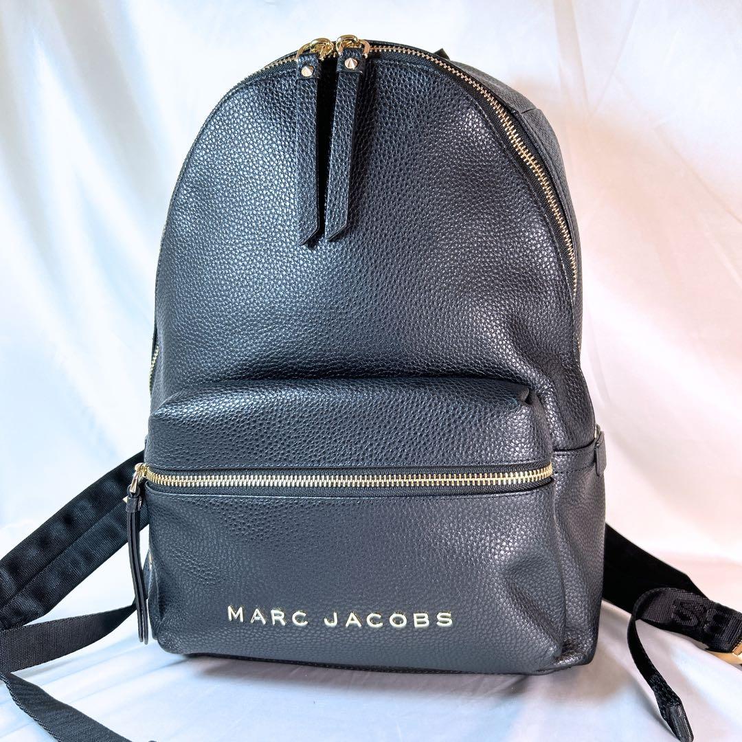 美品 MARC JACOBS リュック レザー ブラック ゴールド金具