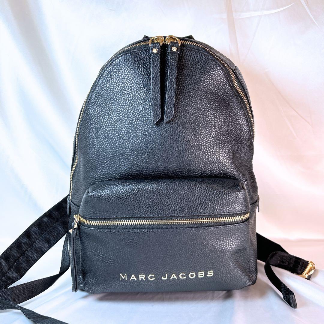 美品 MARC JACOBS リュック レザー ブラック ゴールド金具
