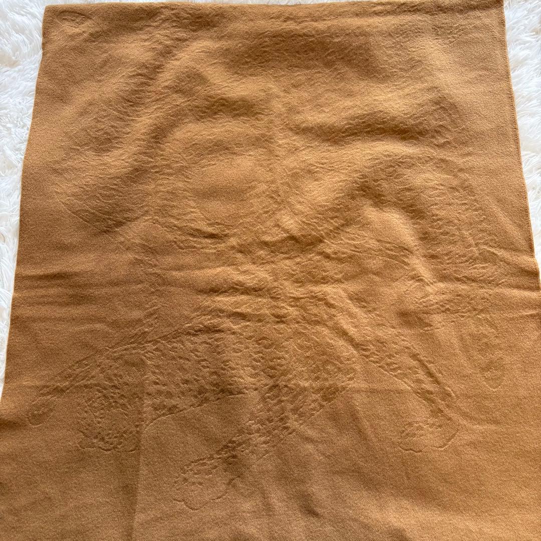 イヴサンローラン ヒョウ柄 レオパード 大判マフラー キャメル カシミヤ混