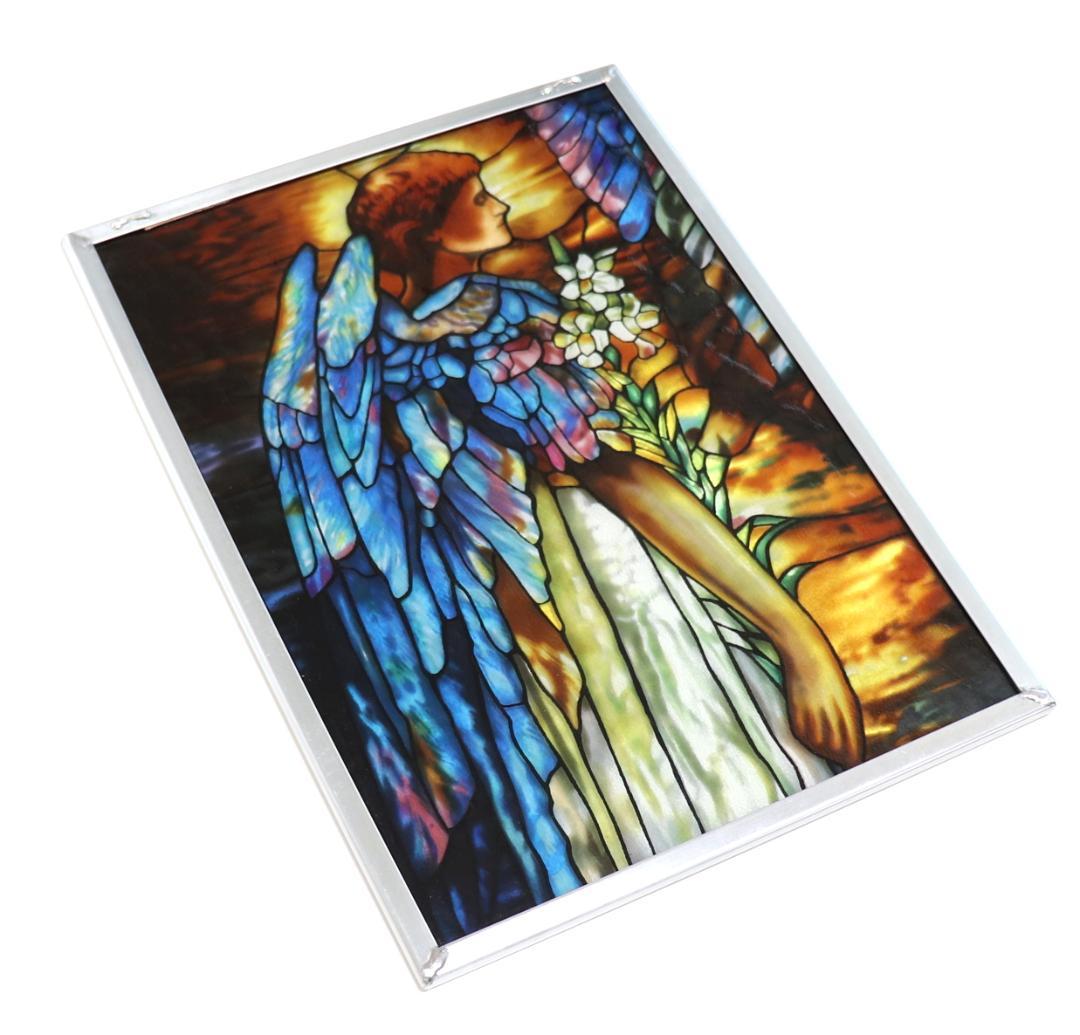 ルイス・C・ティファニー 大型 ヴィンテージステンドグラス 光の復活の天使 教会