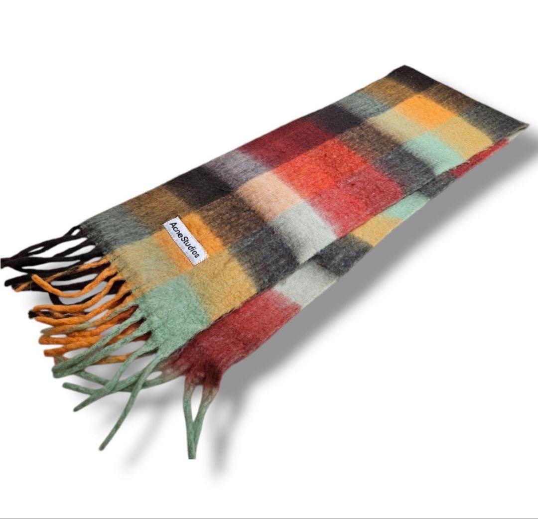 美品　Acne Studiosモヘア　大判マフラー　レインボー　正規品