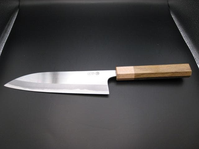 [新品未使用] 三徳包丁180mm 白紙1号 樫 八角