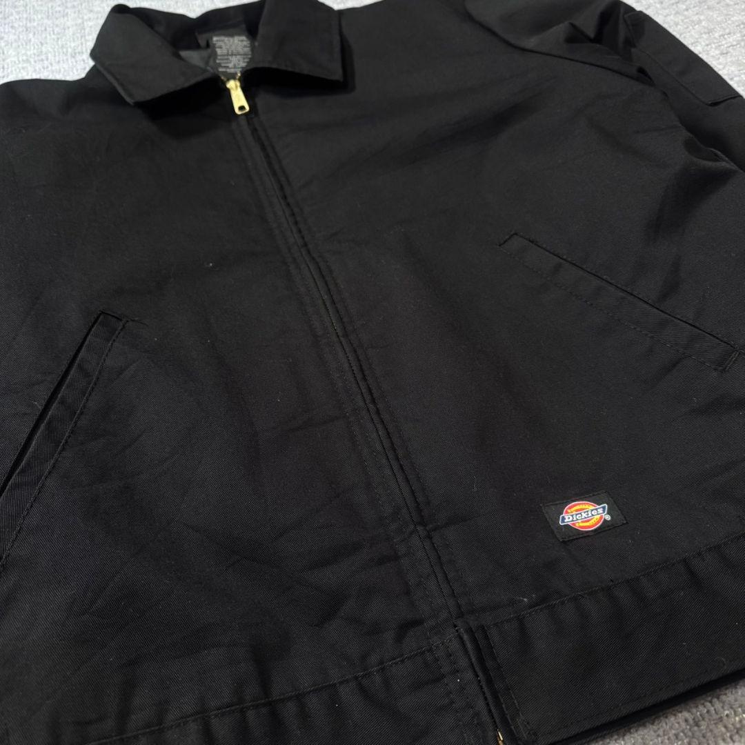 古着 00s Dickies ワークジャケット ブラック キルティング 無地