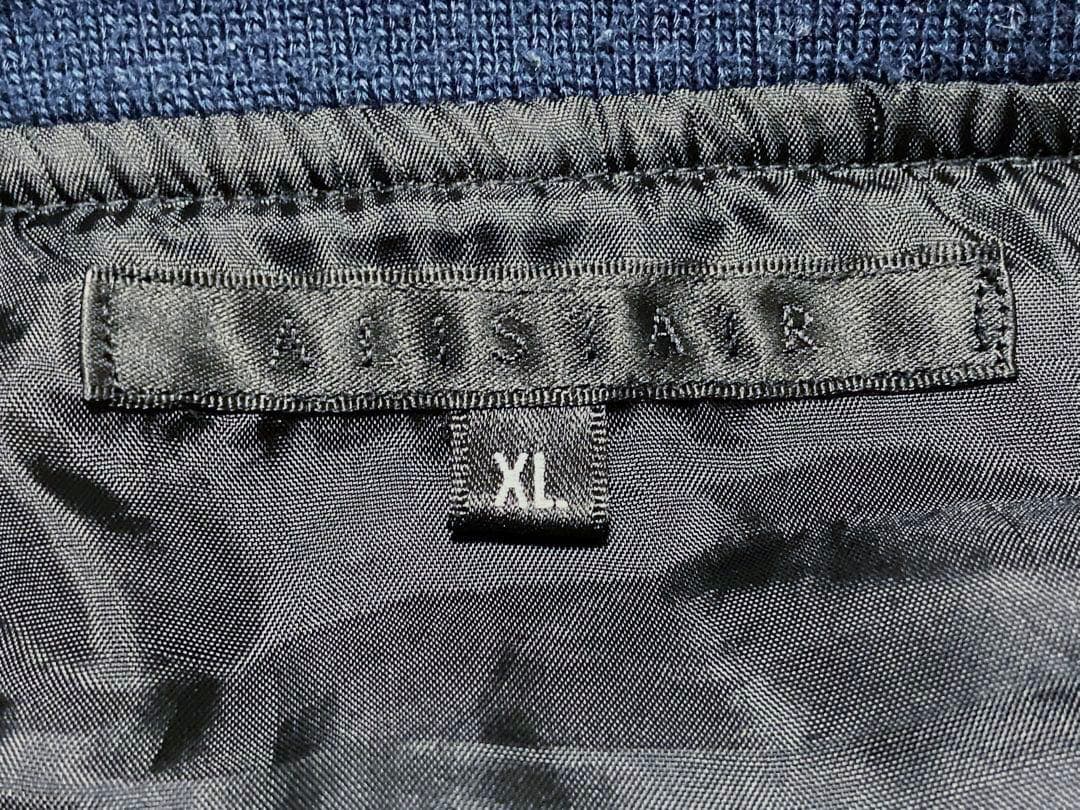 アリステア スカジャン MA-1 両面刺繍 鷹 和柄 刺繍ジャケットXLネイビー