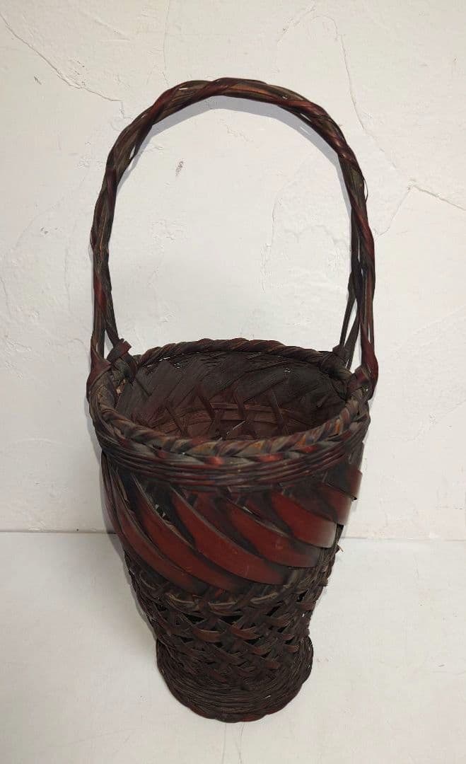 【6点】木製花器 竹細工 一輪挿し 工芸 茶道具フラワースタンド 古道具 カゴ