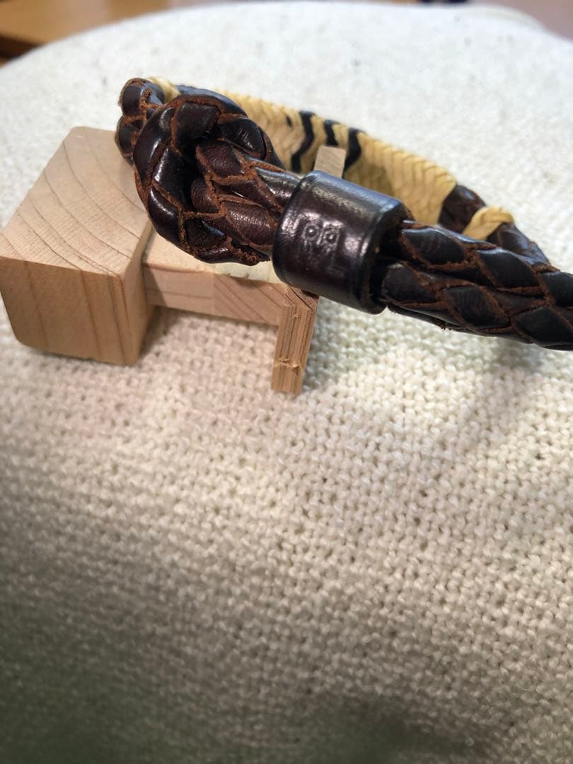 DOUBLERL RRL レザーブレスレット　編み込み ラルフローレン　ブラウン