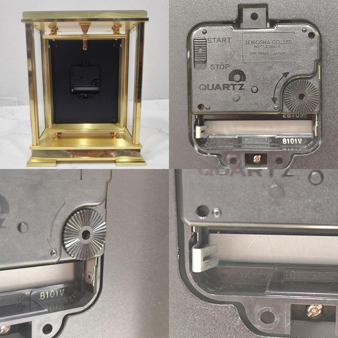 超激レア SEIKO 置時計 デコール AZ826G オニキス 大理石 最高級