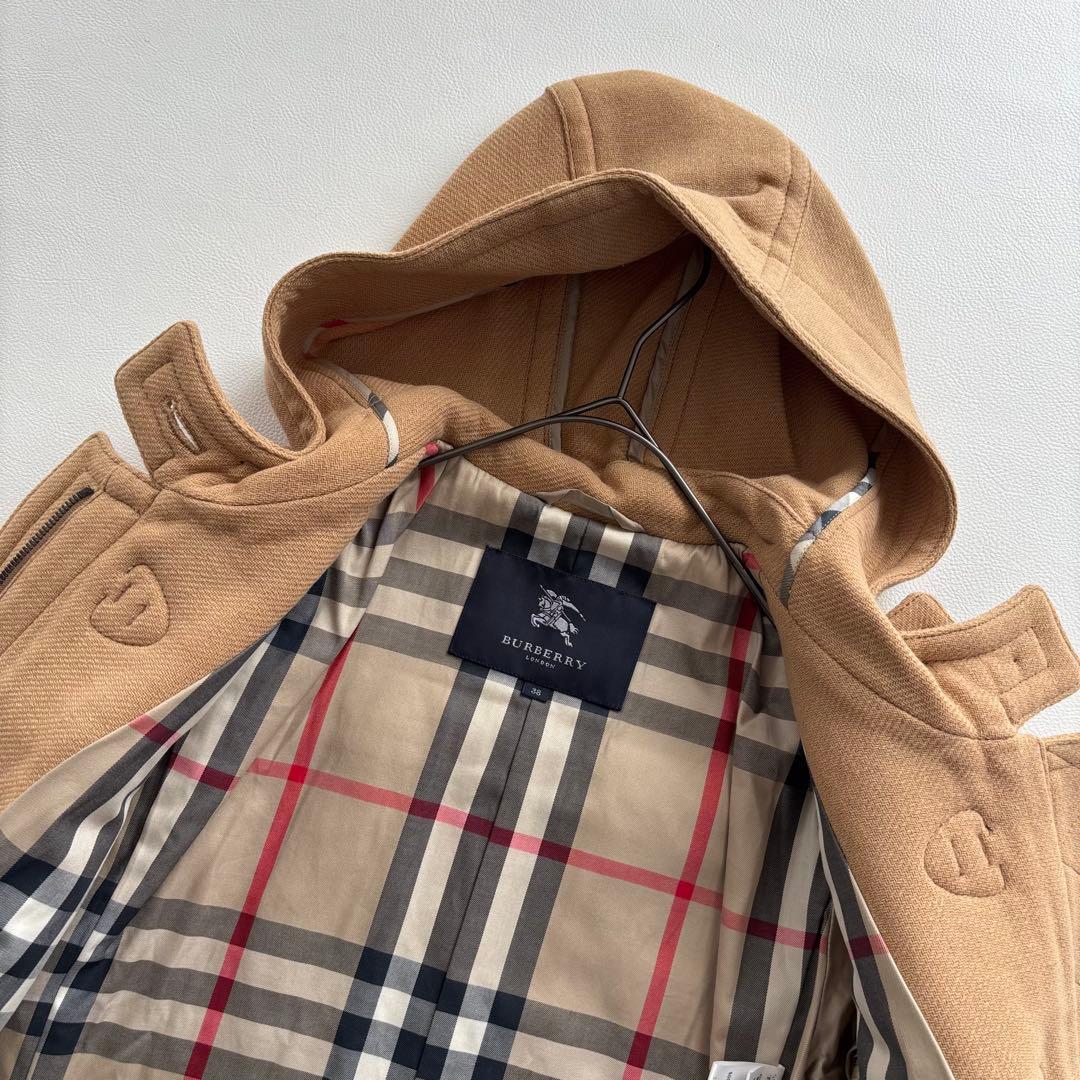 02438C 未使用品　バーバリーロンドン　ダッフルコート　ウール　ノバチェック