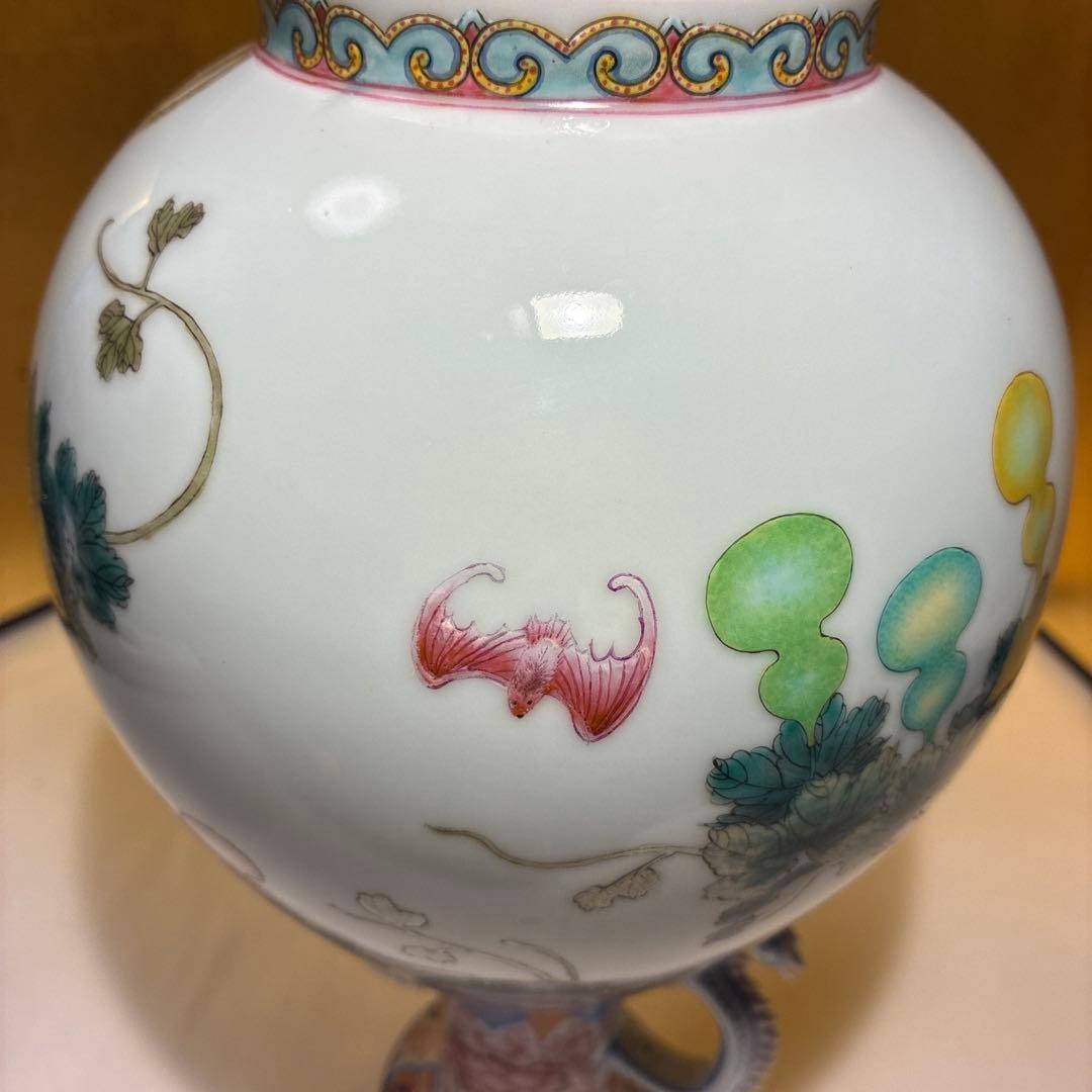 アンティーク　大清乾隆年製　福禄万代　花瓶