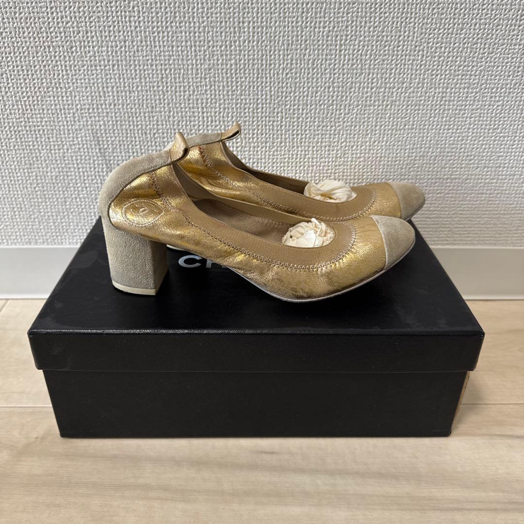 CHANEL ゴールド　パンプス　35