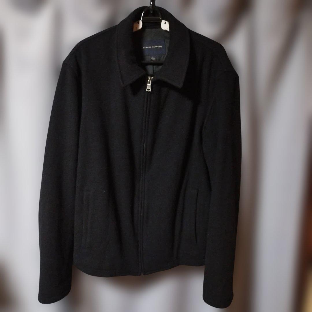 USA古着バナナリパブリック カシミヤ入り高品質ウールジャケット 黒 Lブルゾン