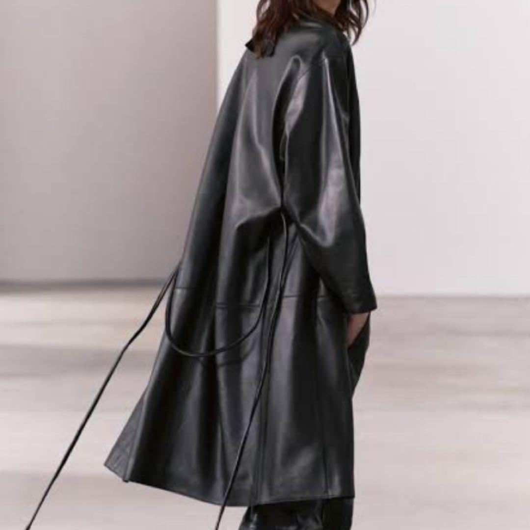 【新品未使用】ザラ　レザーコレクション　ウエストベルト　ラムレザー　ロングコート