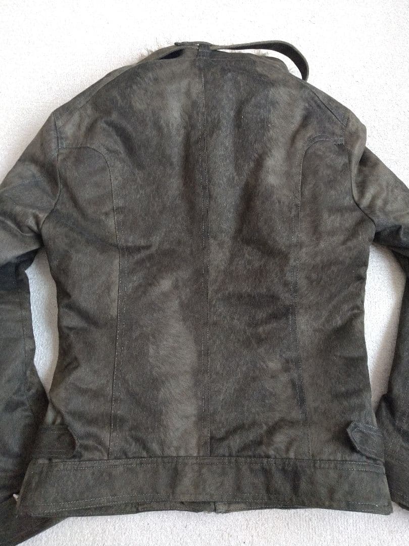 トルネードマート マイクロスウェード ファー ライダースジャケット アニマル調