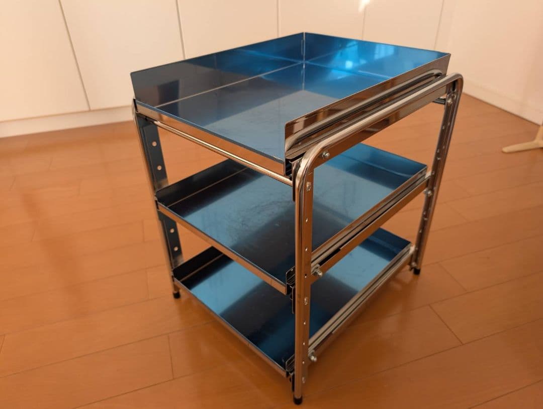 ステンレス製3段　シンク下スライドラック