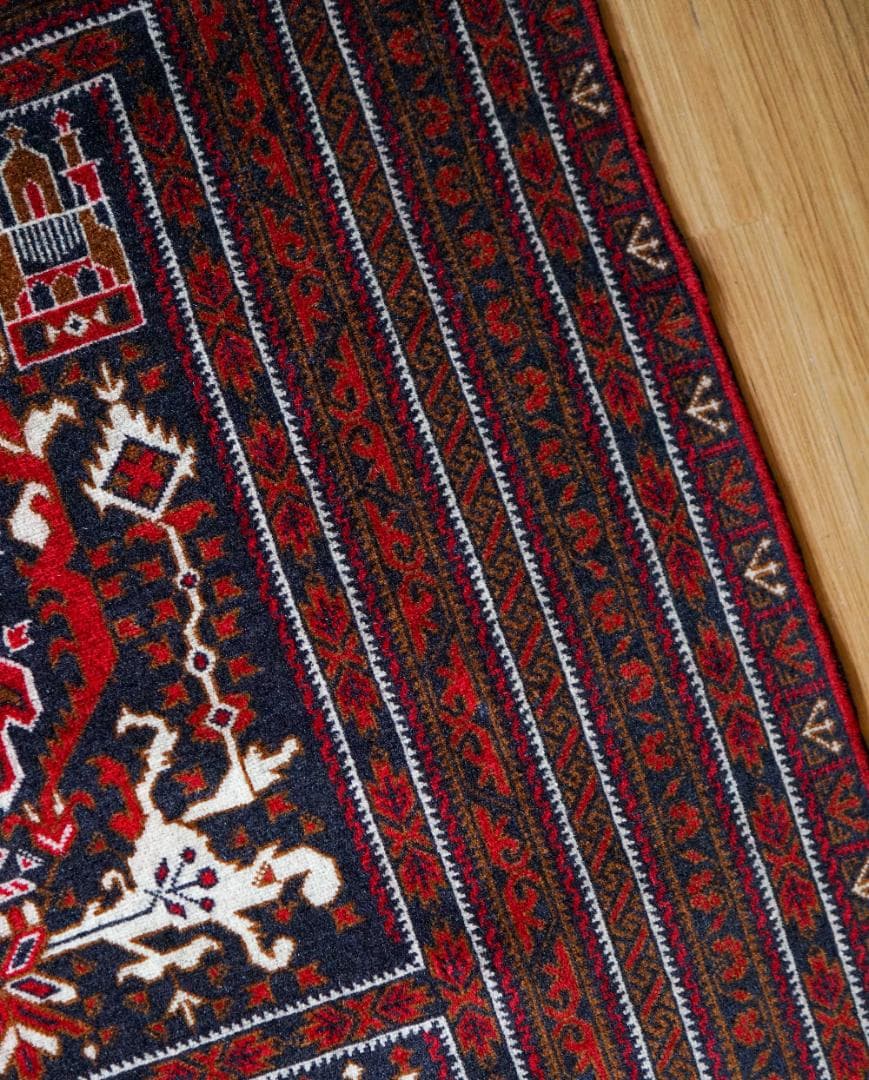 アフガニスタン手織り絨毯 ビルジク 292×89cm ランナー トライバルラグ