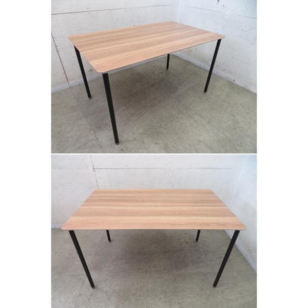 美品■インテリアズ■アルミ×木目/エルム■TEE■ダイニングテーブル■21万円