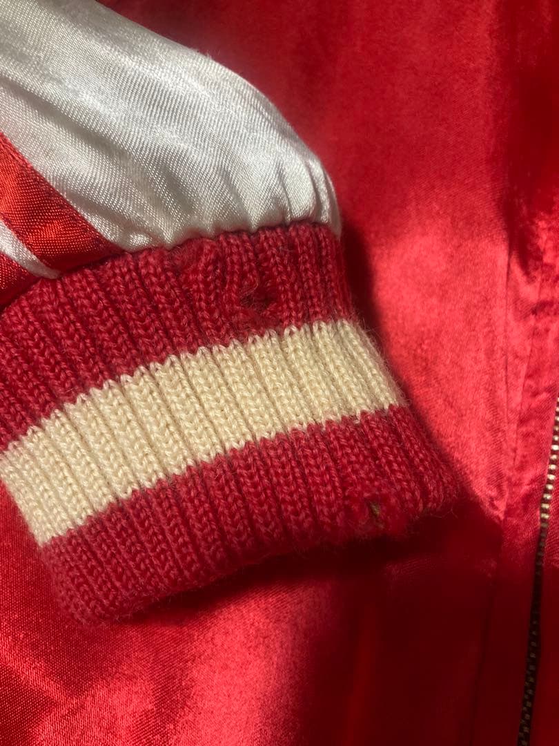 90sヒューストン飛有棲屯タグ　リバーシブルスカジャン　経年変化ダメージ　M