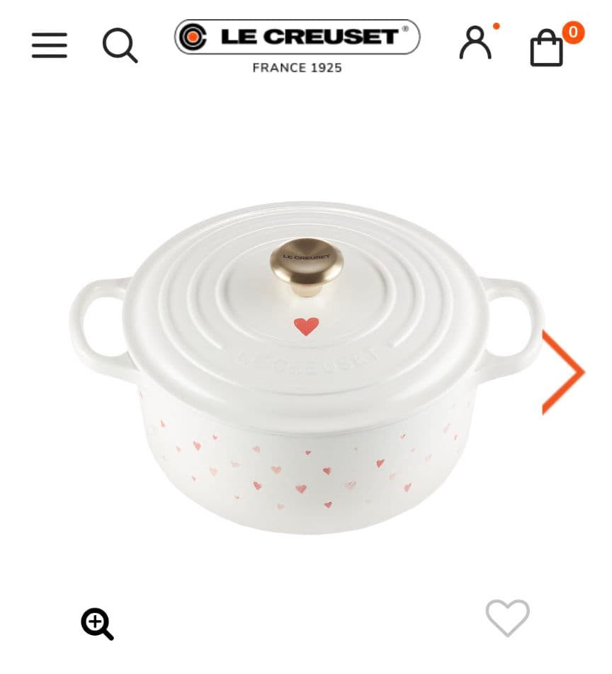 【新品レア品·ハート柄】LE CREUSET 20㌢両手鍋ココット・ロンド