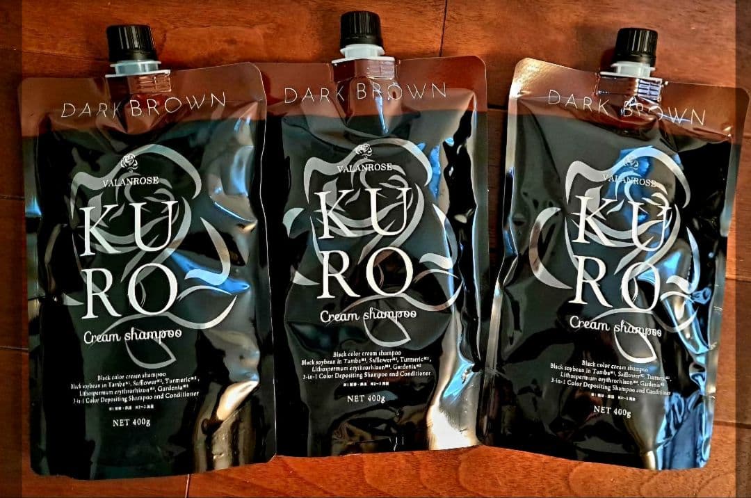 KURO Cream Shampoo ダークブラウン 400g　3セット