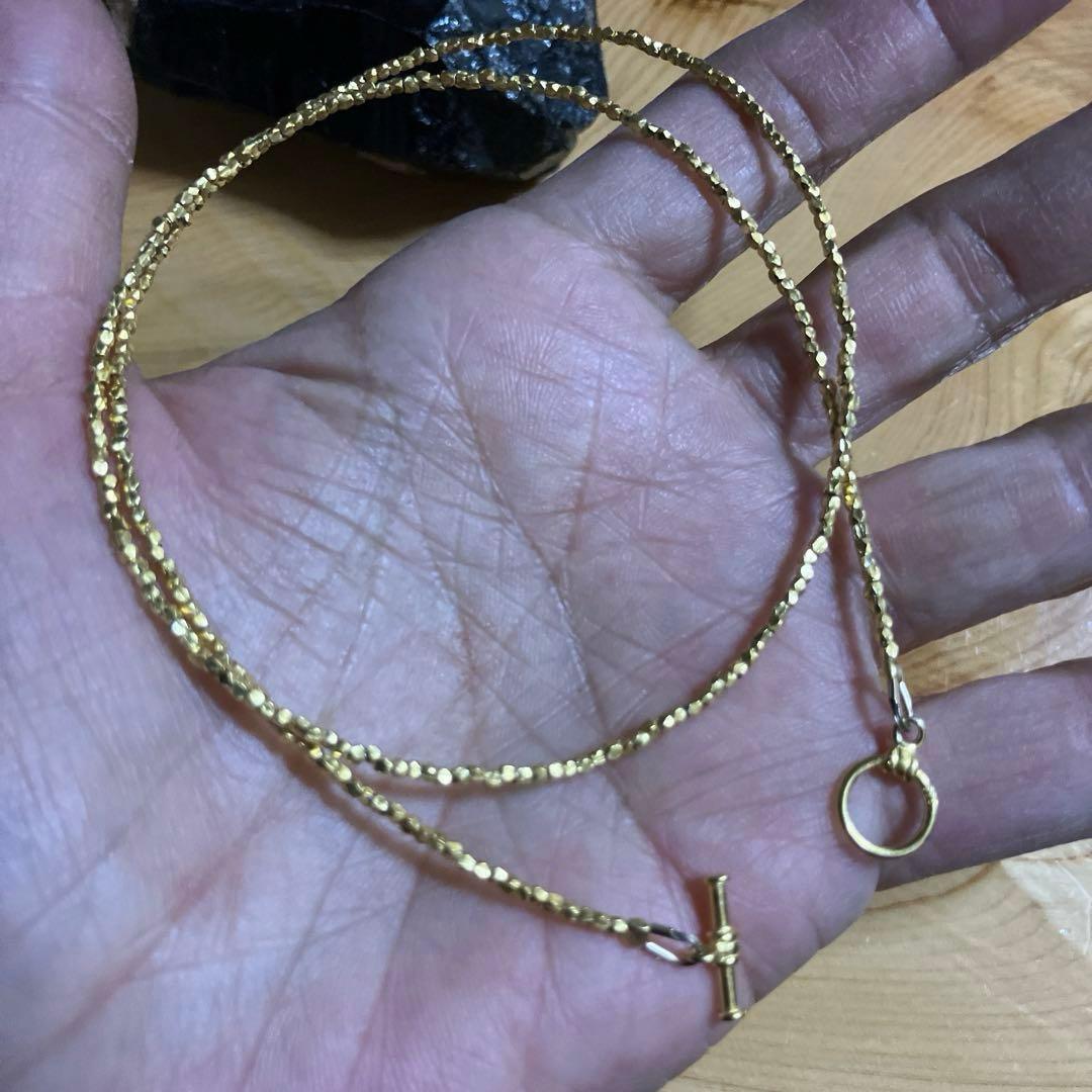 カレンシルバー　18KGP ランダムカットビーズ 38cm