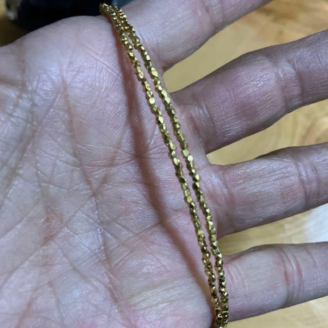 カレンシルバー　18KGP ランダムカットビーズ 38cm