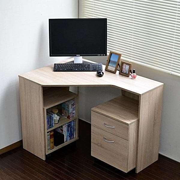 《新品送料無料》パソコンデスク コーナー ハイタイプ デスクセット オーク 北欧