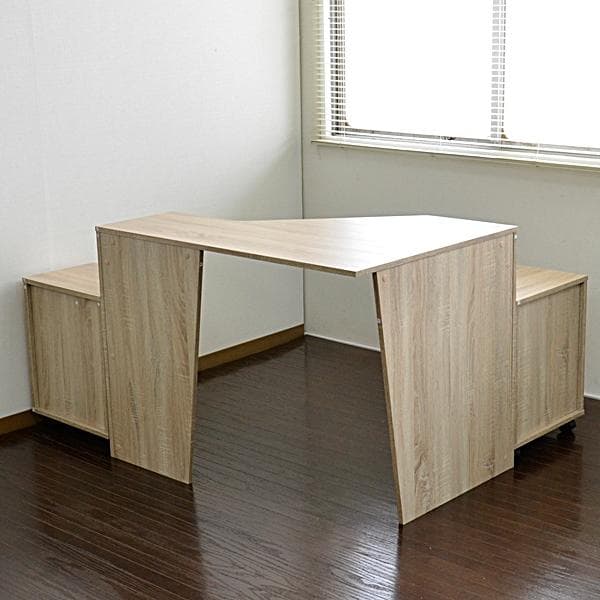 《新品送料無料》パソコンデスク コーナー ハイタイプ デスクセット オーク 北欧