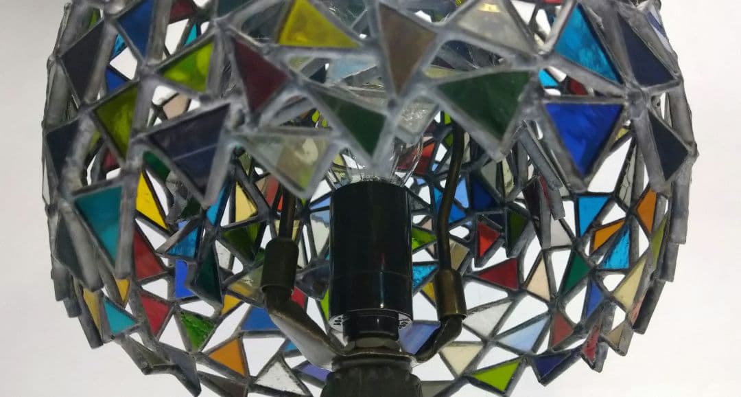 ステンドグラスランプステンドガラス2重シェードテーブルランプベッドサイドランプ