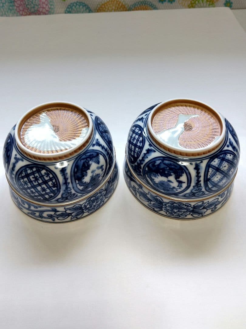 京清水焼染付向付胴筋入手がき手引き