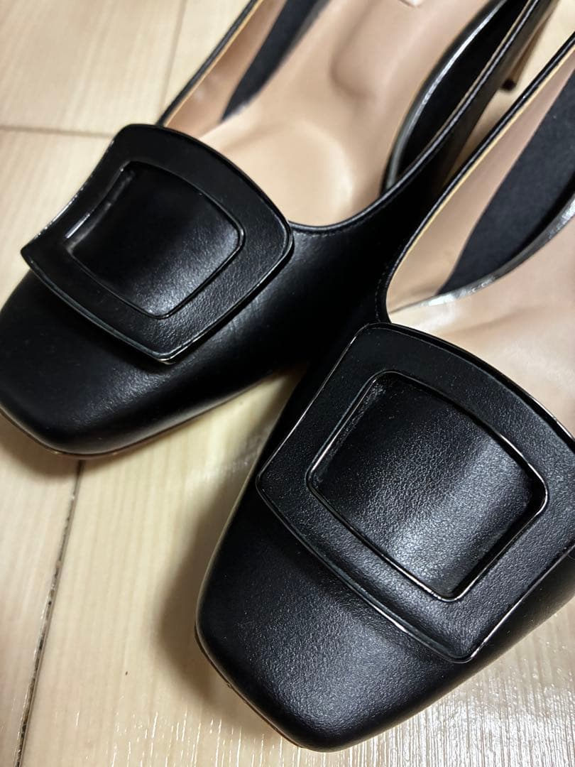 【箱無し美品】DIANA 24.5cm板ヒール パンプス