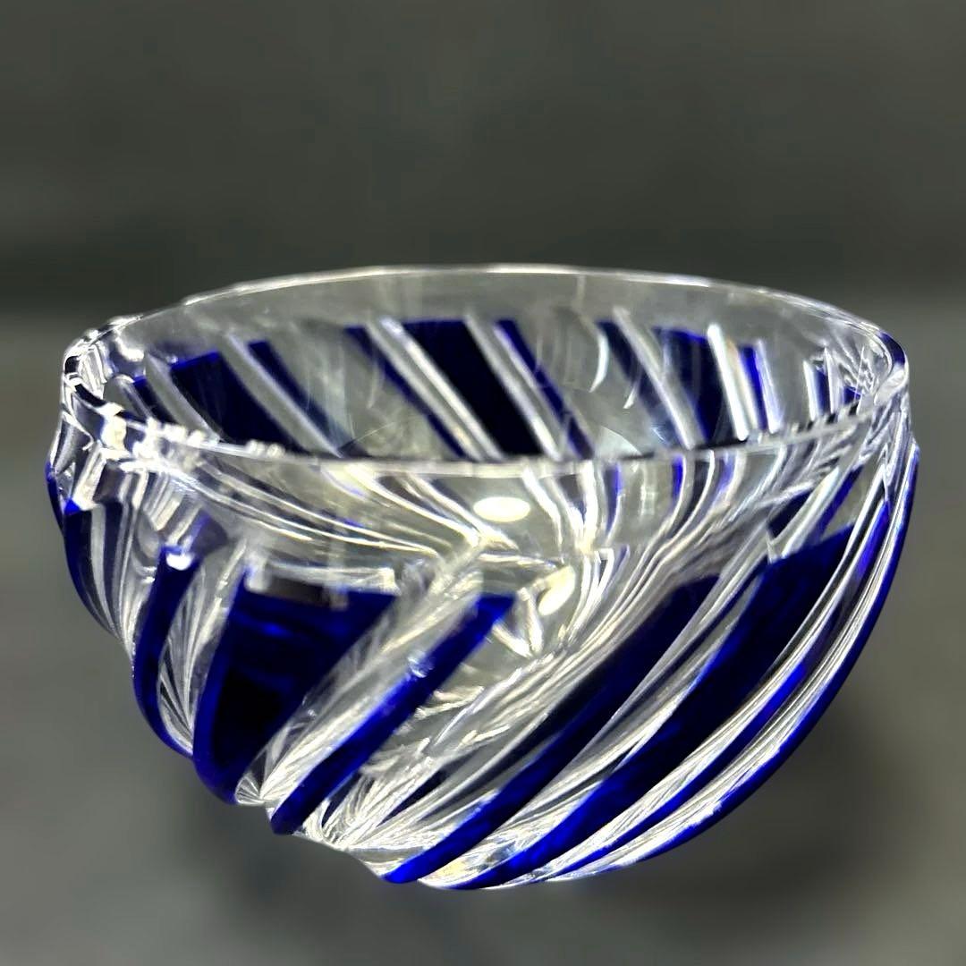 ・HOYA ホヤ クリスタル 瑠璃切子小付　セット　小鉢　4点