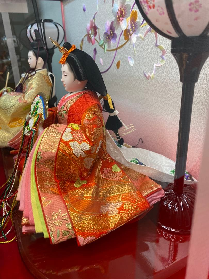 東京久月　雛人形オルゴール付き親王飾り・間口約５８×奥行約３６×高さ約３7㎝