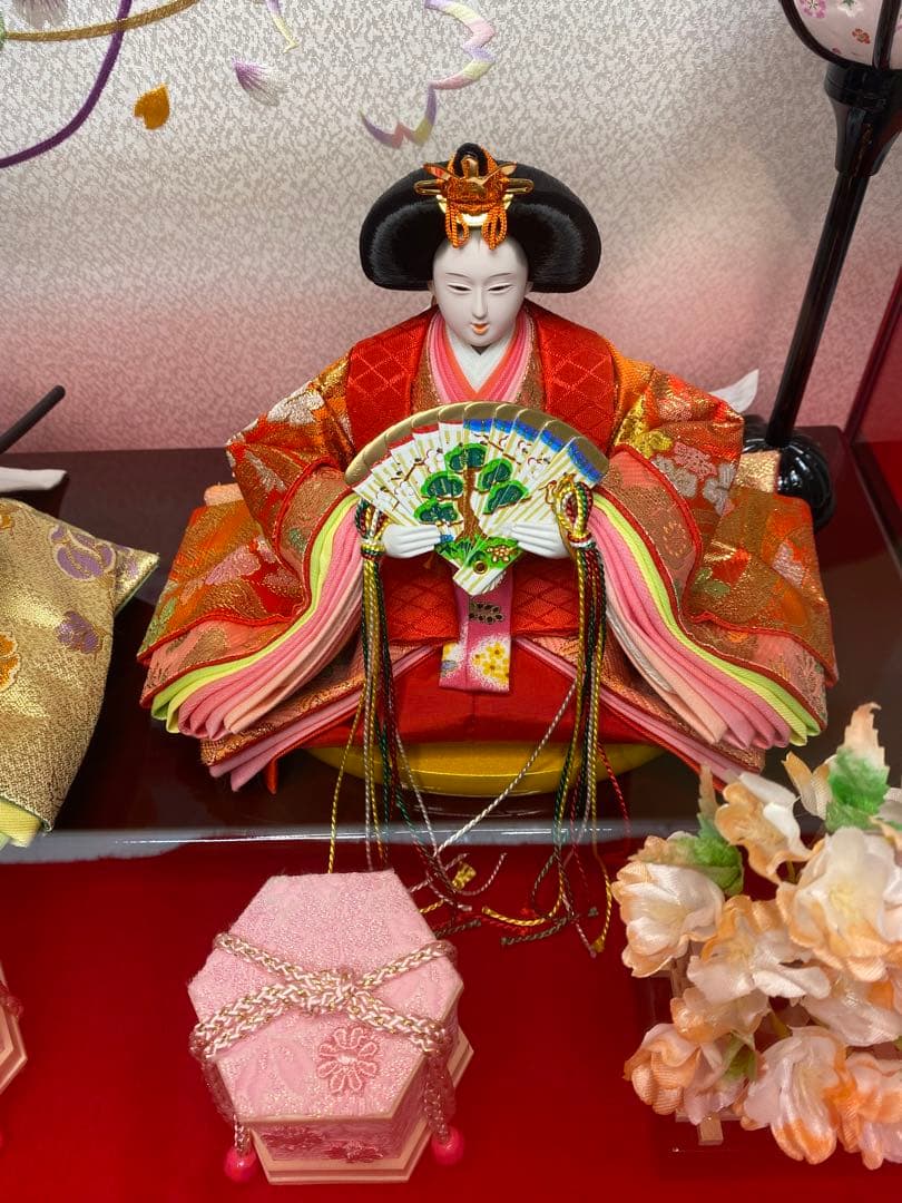 東京久月　雛人形オルゴール付き親王飾り・間口約５８×奥行約３６×高さ約３7㎝
