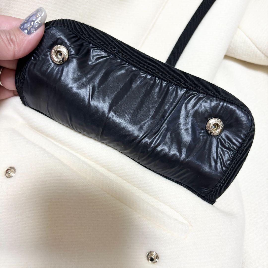 極美品✨HERNO ヘルノ ライナー付 フーディパイピングコート40 アイボリー