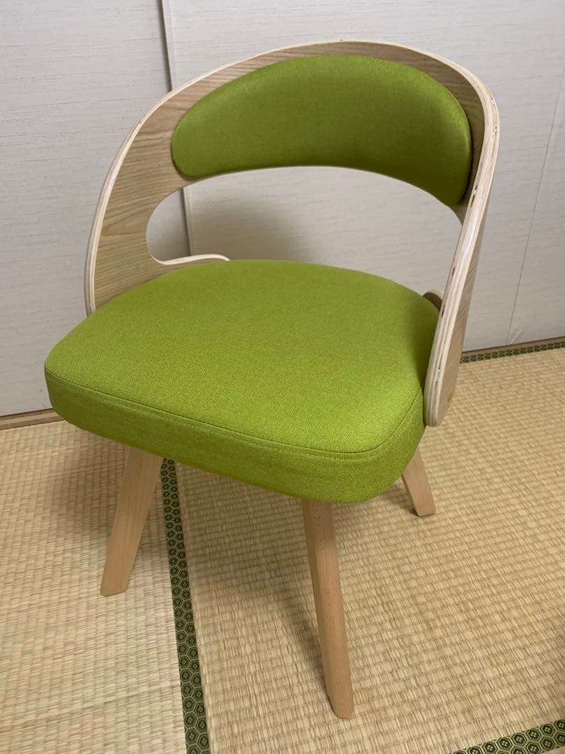 グリーン ダイニングチェア　回転式