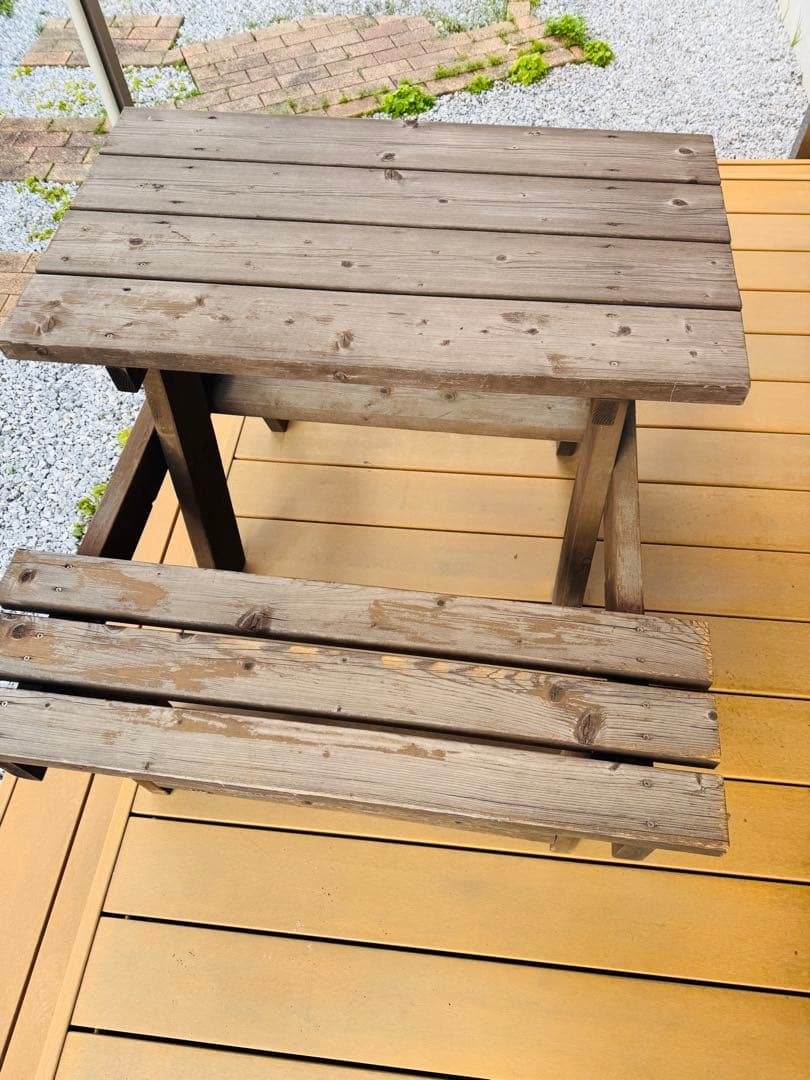 福岡発 アウトドア 手作り テーブル チェアセット 食卓机 椅子 木製