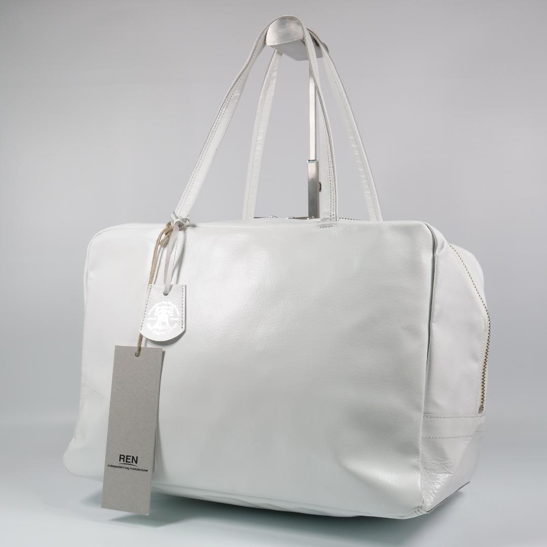 タグ付き未使用✨レン REN ボストンバッグ ホワイト ピッグスキン