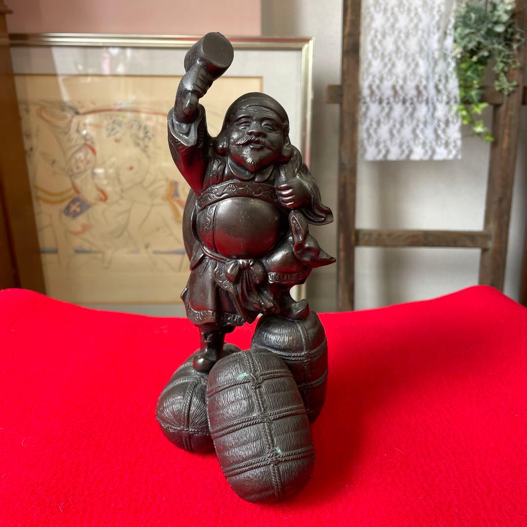 三俵大黒 ７号 古手色 高岡銅器 竹中銅器 開運 縁起物 魔除け 美術工芸品