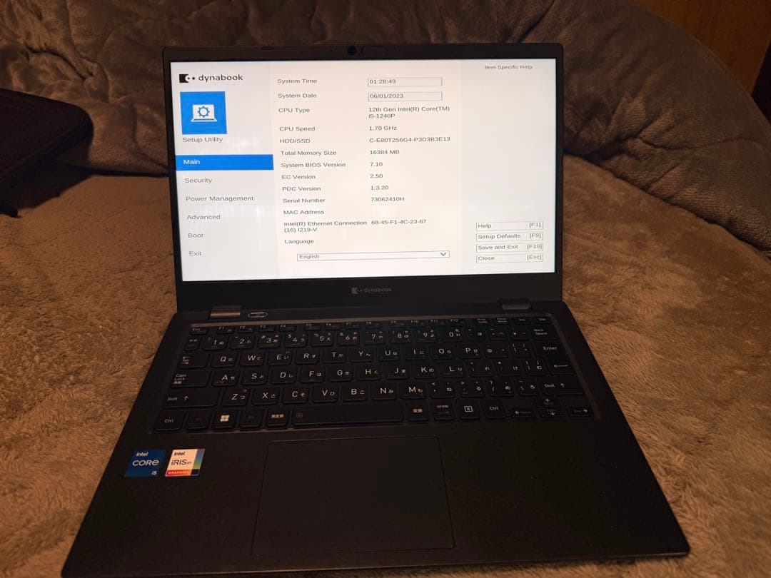 dynabook G83/KV i5-1240P BIOS起動確認済 ジャンク
