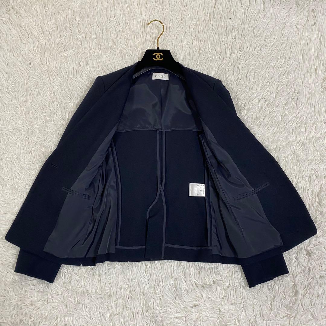美品♡ プラステ セットアップ ノーカラージャケット パンツスーツ　ネイビー