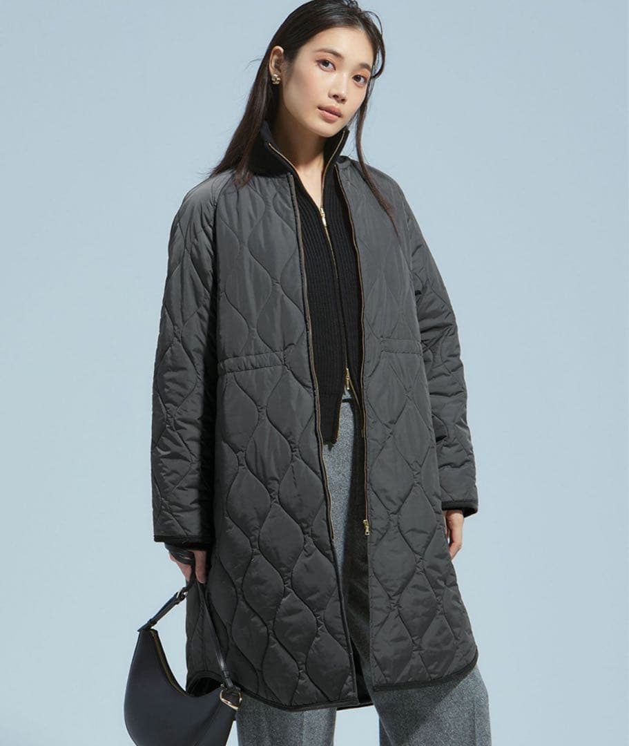 23区 大きいサイズ 洗える 撥水加工 中綿 ロングパディングアウター コート