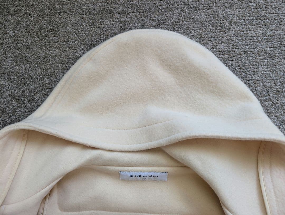 【美品です！】ユナイテッドアローズ★ロング ダッフルコート★38 オフホワイト