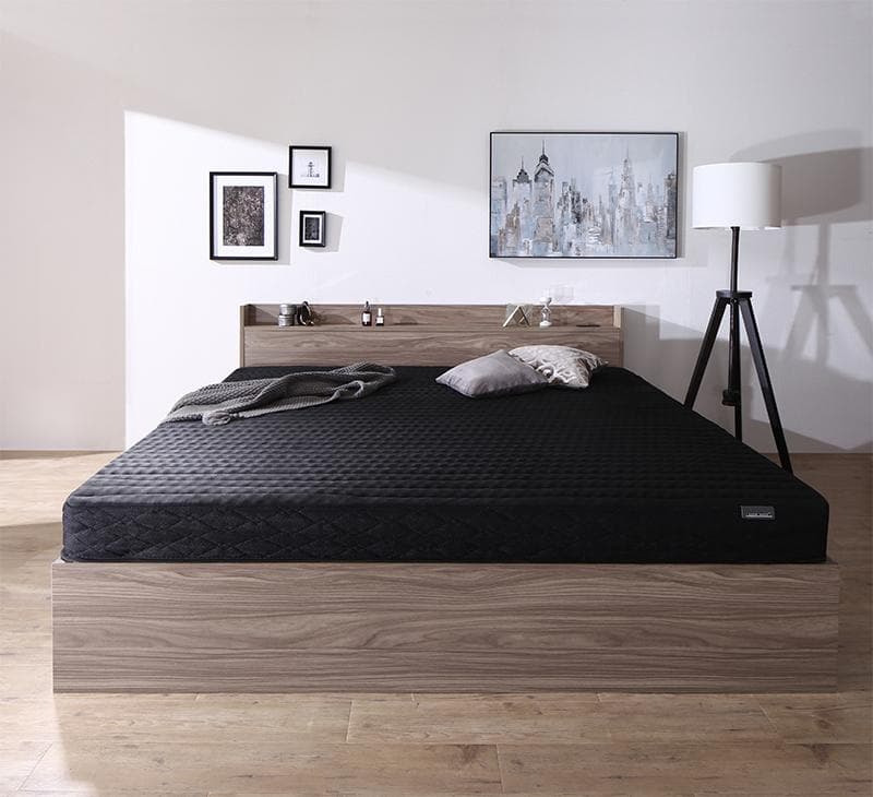 最安値！マットレスなし クイーンベッド 収納 コンセント 送料込み！4