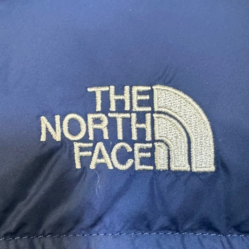ノースフェイス ダウンジャケット 海外限定 ロゴ刺繍 ブルー レディース XL