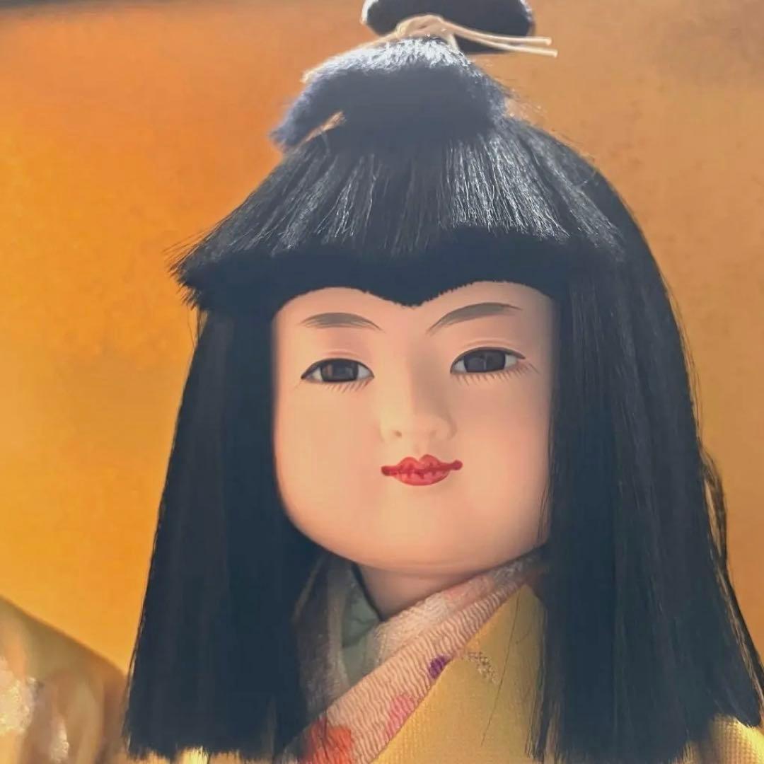 五月人形 夢わらべ 嘉房作 陶器製 ガラスケース付 人形高さ約33cm